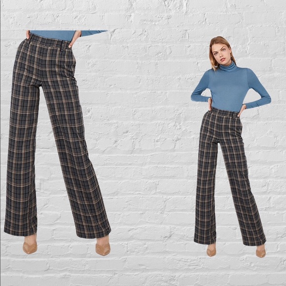 EXPRESS x Negin Mirsalehi plaid high waist trouser - Picture 2 of 7